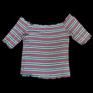 Striped Off The Shoulder Top